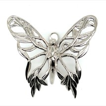 John Hardy Estate Ladies Butterfly Brooch &amp; Scarf Clip Rhodium Plated JH8 - £157.48 GBP