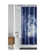 Celestial Luminous White Moon Space Shower Curtain, Modern, PEVA 70"x72" - NEW - $21.67