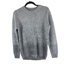 H&amp;M Womens Sweater Chunky Knit Oversized Metallic Ombre Crew Neck Gray S... - $7.84