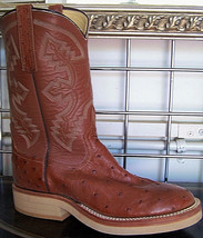 Anderson Bean Almond Rust Full Quill Ostrich Cowboy Boots  6.5 B Ladies 7.5 to 8 - £355.57 GBP