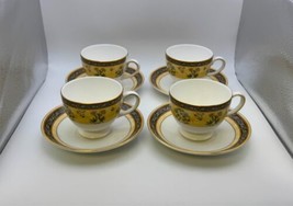 Set of 4 Wedgwood Bone China INDIA Cups &amp; Saucers - £100.51 GBP