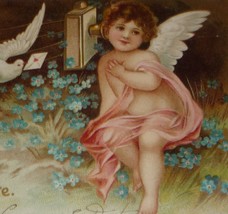 U/S Clapsaddle Cupid With Phone &amp; Dove w/Letter Antique UDB Valenitne Postcard  - £8.13 GBP