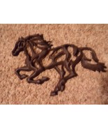 COWBOY Horse Western Decor BUCKING BRONCO Black Cast Iron Wall Large Ame... - $59.40