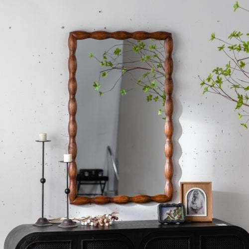 Modern Mirror With Solid Wood Frame Wall-Mounted - $618.49