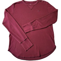 Hollister Men Shirt Size M Purple Preppy Waffle Knit Classic Long Sleeve... - £10.79 GBP