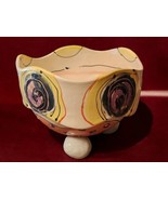 Handcrafted Susan L. Thomas Clay Bowl - Expressionist Art, 3 Feet, Uniqu... - $151.10