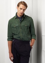 Veste chemise en cuir suédé vert pour homme taille XS SML XL XXL 3XL sur... - £110.64 GBP