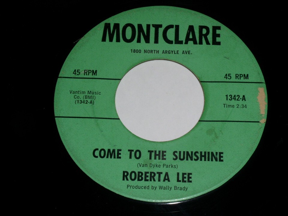 Roberta Lee Come To The Sunshine Big Mamou 45 Rpm Record Montclare Label... - $14.99