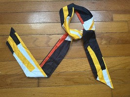 Vintage MOD 60s 70s Abstract Scarf Belt Hair Wrap Black Red Yellow White... - $17.25