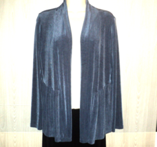 Coldwater Creek Jacket Women&#39;s Size S Blue-Gray Travel Knit Open Front Long Slv - £15.94 GBP