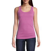 St. John&#39;s Bay Women&#39;s Scoop Neck Tank Top Size MEDIUM Meadow Mauve 100% Cotton - £8.62 GBP