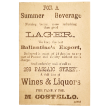 1895 Costello Wine &amp; Liquors Victorian Advertisement New Jersey Passaic ... - $375.23 MXN