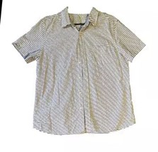 American Eagle Outfitters Button Down Shirt White Blue Stripe Mens Size XL Slim - $14.96