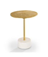 SPI Home Golden Finish End Table with Marble Base 20.5 Inches High - £226.02 GBP