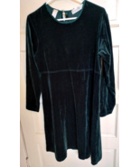 Attractive Vintage Amanda Smith Medium Plush Green Velour Dress Good Con... - $10.00