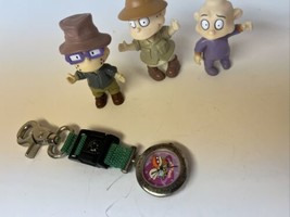 Vintage Rugrats Nickelodeon 1999 Tommy &amp; Chuckie Viacom Watch Compass w FIGURES - £23.34 GBP