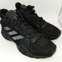 Adidas Lvl 029002 Black Basketball Athletic Youth Sz 4 Shoes Boys 3/4 Top Cl EAN - £25.10 GBP