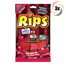 3x Bags Rips Cherry Cereza Flavored Bite Size Licorice Pieces Candy | 4oz | - £11.87 GBP