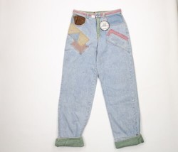 NOS Vintage 90s Streetwear Mens 31x35 Rainbow Striped Flip Cuff Baggy Fi... - £70.07 GBP
