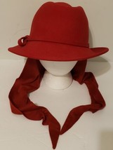 Vtg Betmar New York 100% Wool Red Dress Church Hat NEW NWT  - £39.50 GBP