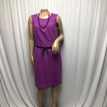 Worthington Dress Size 10 Purple Sleeveless Lined Belted Sheath - £15.10 GBP