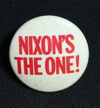 Vintage Nixon’s The One Presidential Election Campaign Button Pin 7/8&quot; White Red - £4.38 GBP