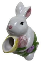 Enesco Bunny Collectible Pitcher Ceramic Rabbit With Flowers 6 in ceramic - £5.55 GBP