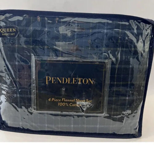 Pendleton Queen Sheet Set Cotton Flannel New Plaid - $134.97