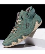 Salkin Men's High Top Casual Boots Retro Green Sneakers Lace Up Walking ... - $68.30