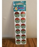 Vintage SANDYLION Stickers Metallic Foil Christmas Wreath w Bow NEW Sealed - $8.59