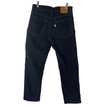 Levi&#39;s Premium Womens Wedgie Straight Corduroy Pants Sz 27 Black Button Fly Crop - £27.33 GBP