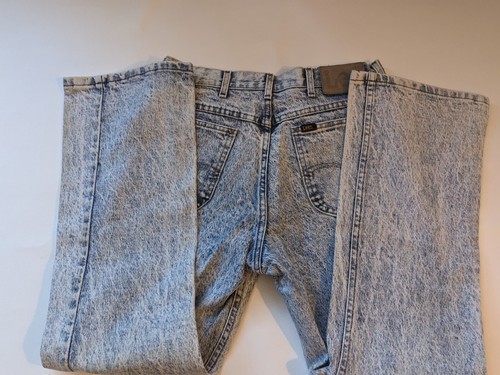 Vintage 1980 Lee Acid Wash Denim Jeans 33 X 30 Union Made Baumwolle USA Item image 6