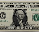 Fancy Serial Number 2017A US$1 5-of-a-Kind 4-of-a-Kind Together F 069566... - $18.95