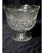 Vintage ANCHOR HOCKING 8&quot; Pattern Glass WEXFORD Footed Centerpiece Bowl - $31.41 CAD