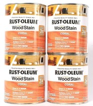 4 Rust-Oleum 32 Oz Ultimate Wood Stain One Coat 330109 Coral Dries In 1 Hour - £42.30 GBP