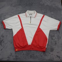 DonnKenny Classics Shirt Womens XL White Red Chest Zip Short Sleeve Collared Top - £19.31 GBP