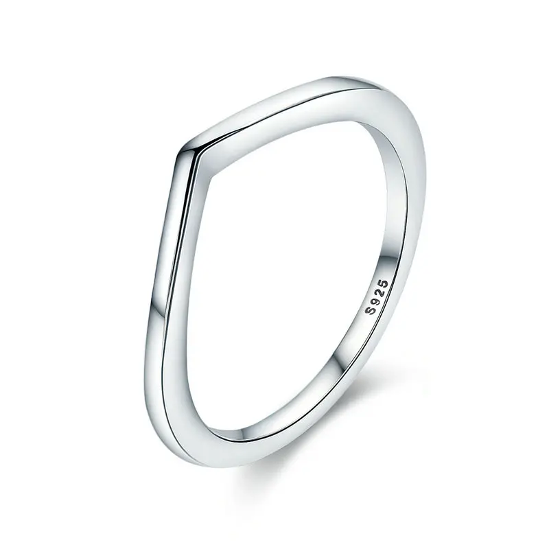 Hot 100% 925 Sterling Silver Shimmering Wish Stackable Finger Ring For Women Fas - £17.49 GBP