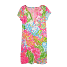 Lilly Pulitzer Brewster T-shirt Dress More Lovers Coral XS Pima Cotton Shift - £29.74 GBP