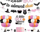 Pink Orange Halloween Baby Shower Decorations, A Little Boo Is Almost Du... - $27.99