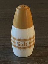 Vintage Mid Century Westinghouse Milk Glass Salt Pepper Shaker Gold Plaid MCM - £10.19 GBP