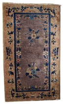 Hand made antique art deco Chinese rug 2.2&#39; x 3.7&#39; ( 67cm x 114cm) 1920s 1C354 - £930.12 GBP