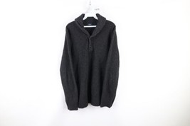 J Crew Mens Size Large Blank Lambswool Knit Shawl Sweater Charcoal Gray - $49.45