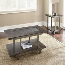 Rustic Industrial Cocktail Table - Rich Wood Tabletop, Roomy Bottom Shelf - $208.40