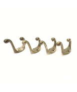 Lot Of 4 Double Coat Hat Hooks Brass Plated Vintage 2 1/4&quot; from Wall - $24.72