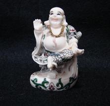 Hand Painted Solid Porcelain/Resin Chinese Hand Painted Laughing Buddha - £46.83 GBP