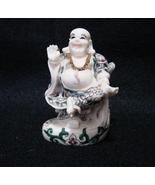 Hand Painted Solid Porcelain/Resin Chinese Hand Painted Laughing Buddha - £47.18 GBP