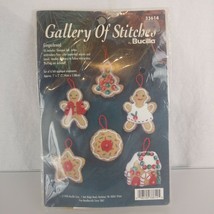 Vintage Bucilla Gallery of Stitches GINGERBREAD Felt Ornament Kit 1996 Sequins - $29.69