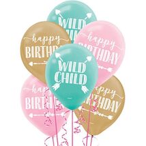 BOHO Birthday Girl Latex Balloons Wild Child Party Decorations 15 Per Pa... - €3,38 EUR