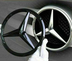 Mercedes Front Grille Badge Gloss Black Cover 18.8CM A C CLA GLa ML CLS E Class - £11.79 GBP