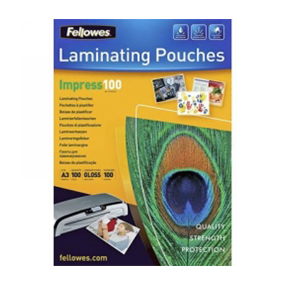 Fellowes A3 Gloss Laminating Poches 100pcs - $68.08